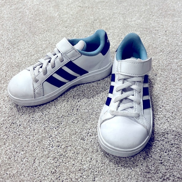 adidas Other - adidas Kids White and Blue Sneakers